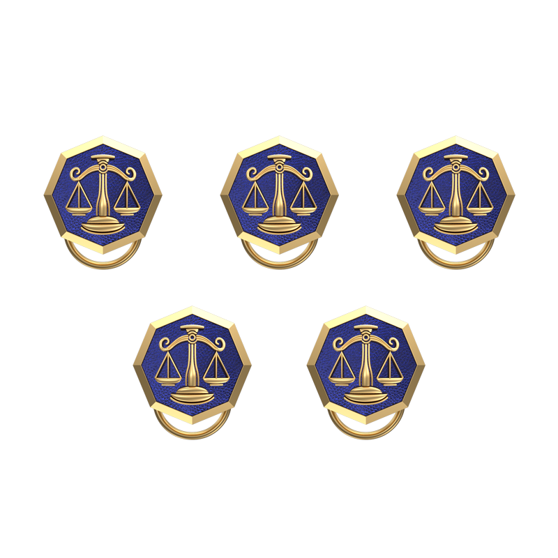 Libra Zodiac, Constellation Button set with 18kt Gold & Black Ruthenium Plating on Brass.