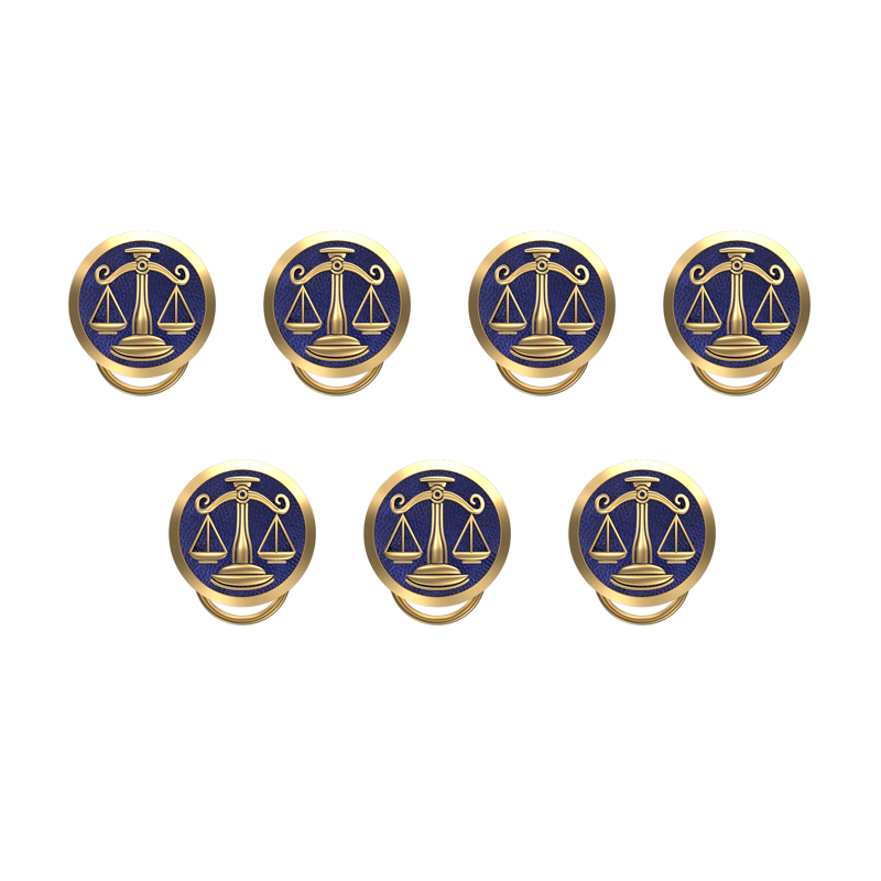 Libra Zodiac, Constellation Button set with 18kt Gold & Black Ruthenium Plating on Brass.