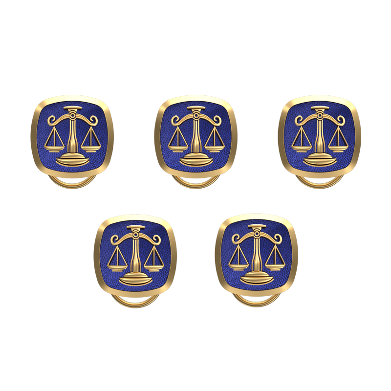 Libra Zodiac, Constellation Button set with 18kt Gold & Black Ruthenium Plating on Brass.