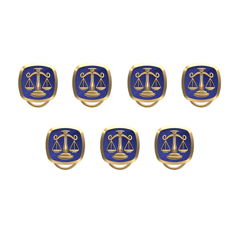 Libra Zodiac, Constellation Button set with 18kt Gold & Black Ruthenium Plating on Brass.