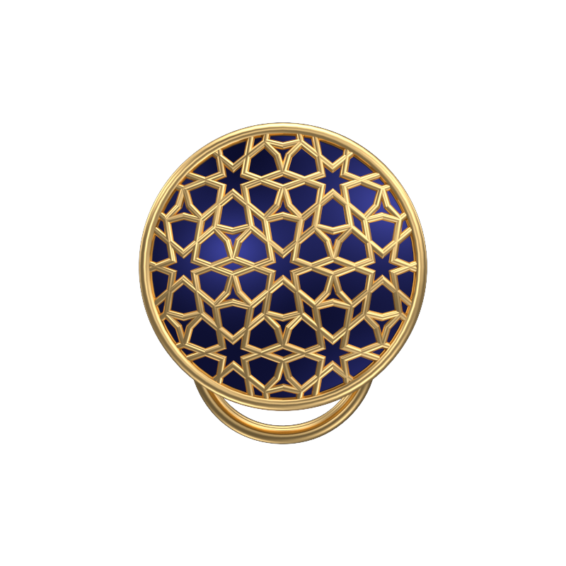 Starburst, Classic Button Set with 18kt Gold Plating and Enamel on Brass.