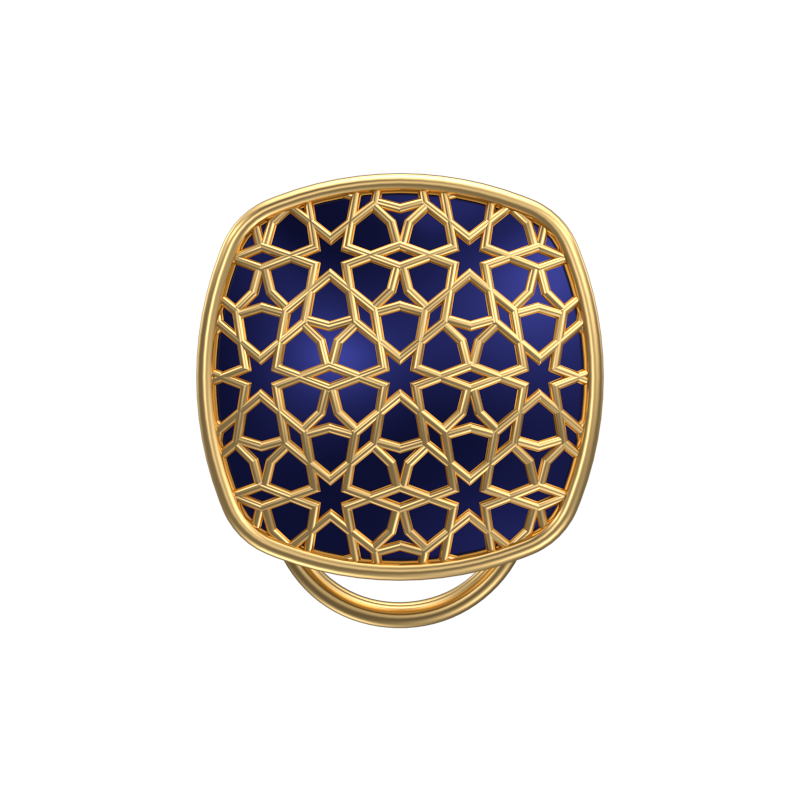 Starburst, Classic Button Set with 18kt Gold Plating and Enamel on Brass.