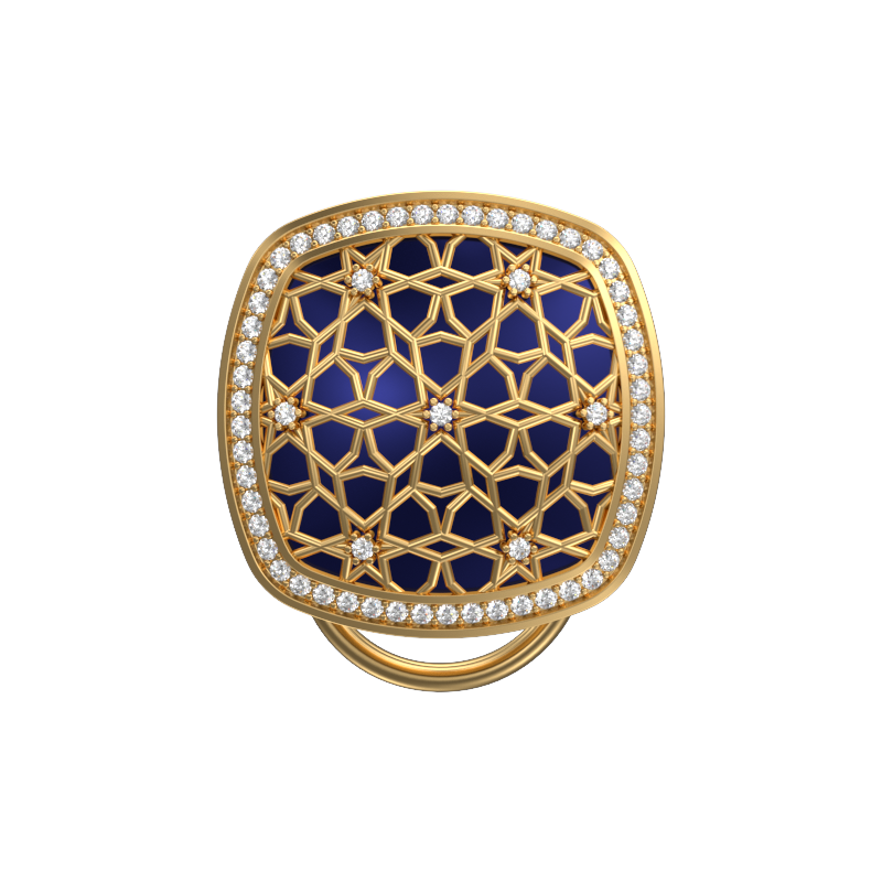 Starburst Luxe, Classic Button Set with CZ Diamonds, 18kt Gold Plating and Enamel on Brass.