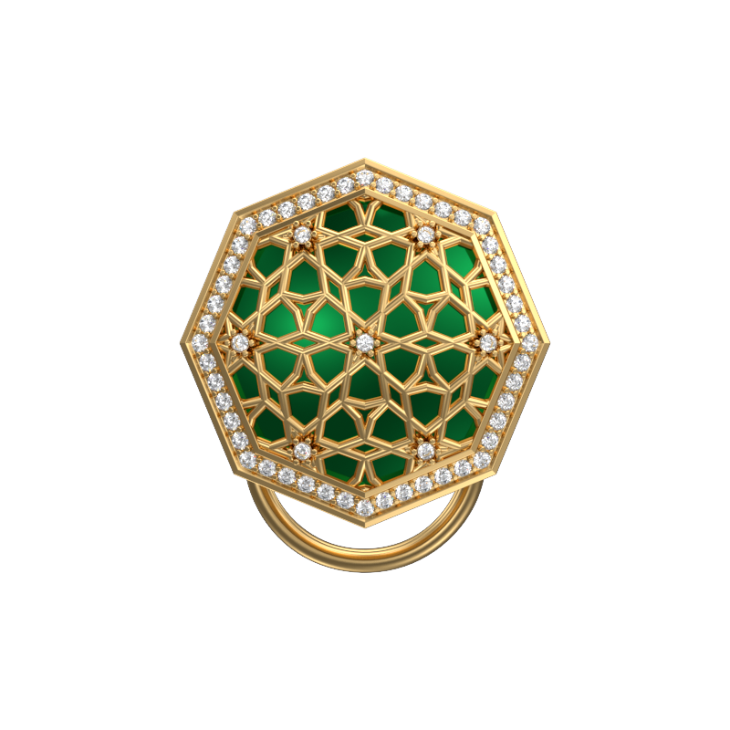 Starburst Luxe, Classic Button Set with CZ Diamonds, 18kt Gold Plating and Enamel on Brass.