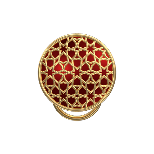 Starburst, Classic Button Set with 18kt Gold Plating and Enamel on Brass.
