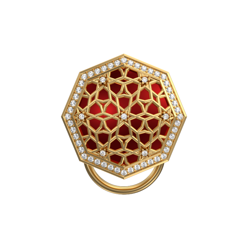 Starburst Luxe, Classic Button Set with CZ Diamonds, 18kt Gold Plating and Enamel on Brass.