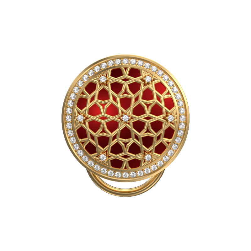 Starburst Luxe, Classic Button Set with CZ Diamonds, 18kt Gold Plating and Enamel on Brass.