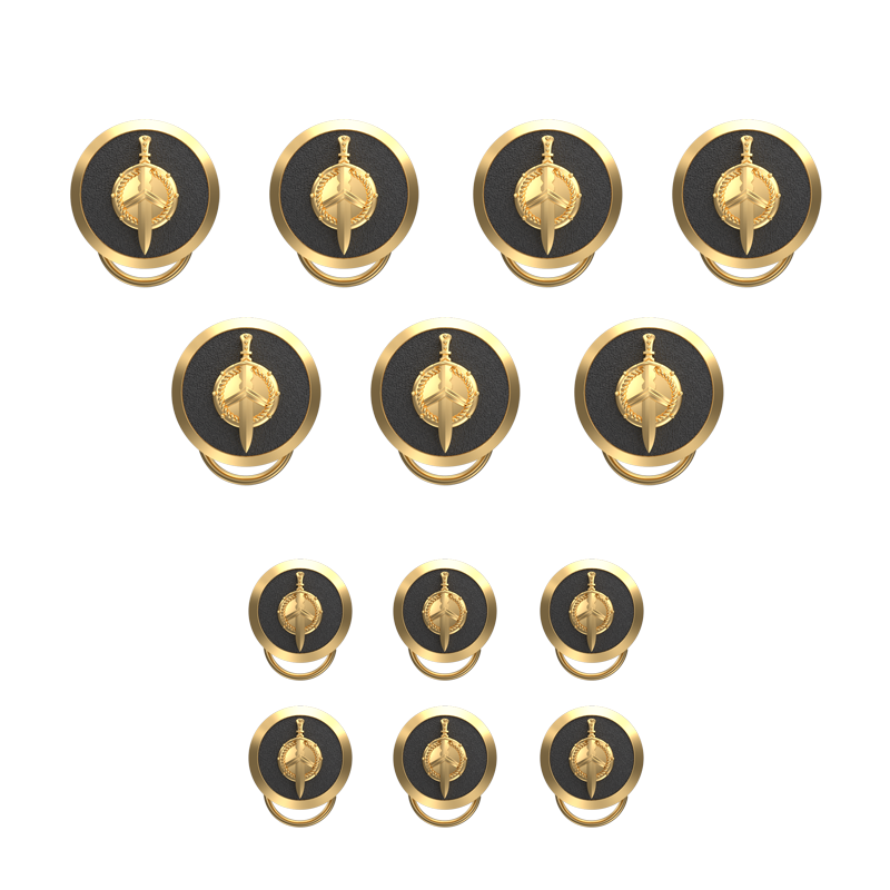 Honour, Edgy Button set with 18kt Gold & Black Ruthenium Plating on Brass.