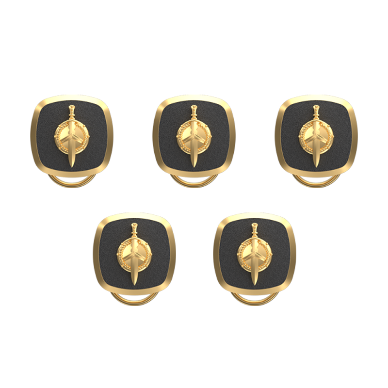 Honour, Edgy Button set with 18kt Gold & Black Ruthenium Plating on Brass.