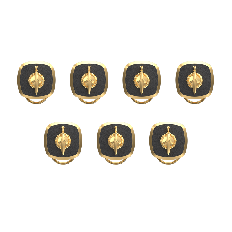 Honour, Edgy Button set with 18kt Gold & Black Ruthenium Plating on Brass.