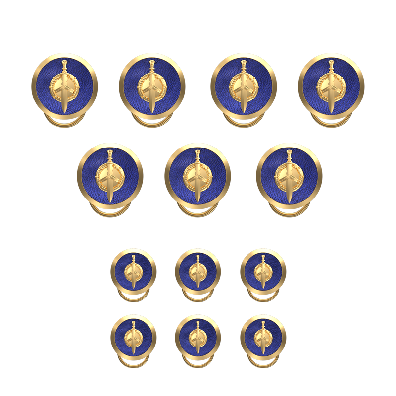 Honour, Edgy Button set with 18kt Gold & Black Ruthenium Plating on Brass.