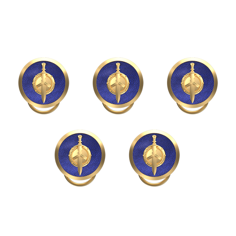 Honour, Edgy Button set with 18kt Gold & Black Ruthenium Plating on Brass.