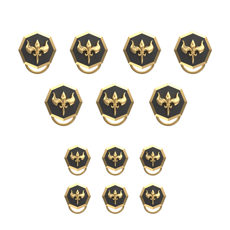 Rudra, Edgy Button set with 18kt Gold & Black Ruthenium Plating on Brass.