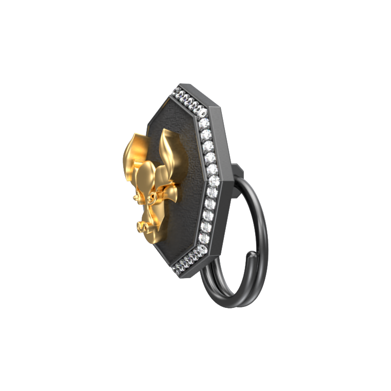 Taurus Zodiac Luxe, Constellation Button set with CZ Diamonds, 18kt Gold & Black Ruthenium plating on Brass.