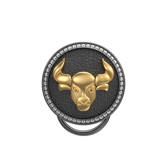 Taurus Zodiac Luxe, Constellation Button set with CZ Diamonds, 18kt Gold & Black Ruthenium plating on Brass.