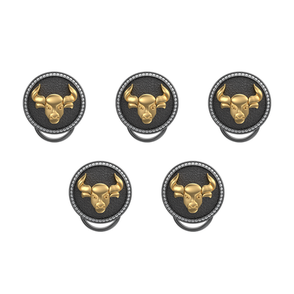 Taurus Zodiac Luxe, Constellation Button set with CZ Diamonds, 18kt Gold & Black Ruthenium plating on Brass.