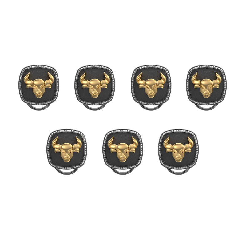 Taurus Zodiac Luxe, Constellation Button set with CZ Diamonds, 18kt Gold & Black Ruthenium plating on Brass.