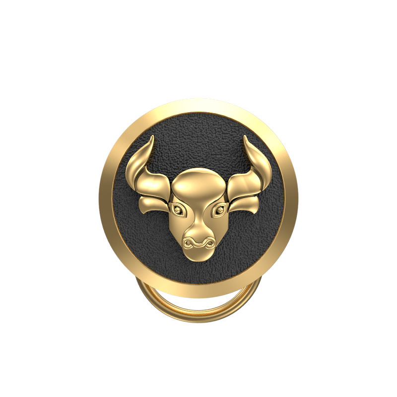 Taurus Zodiac, Constellation Button set with 18kt Gold Plating & Enamel on Brass.