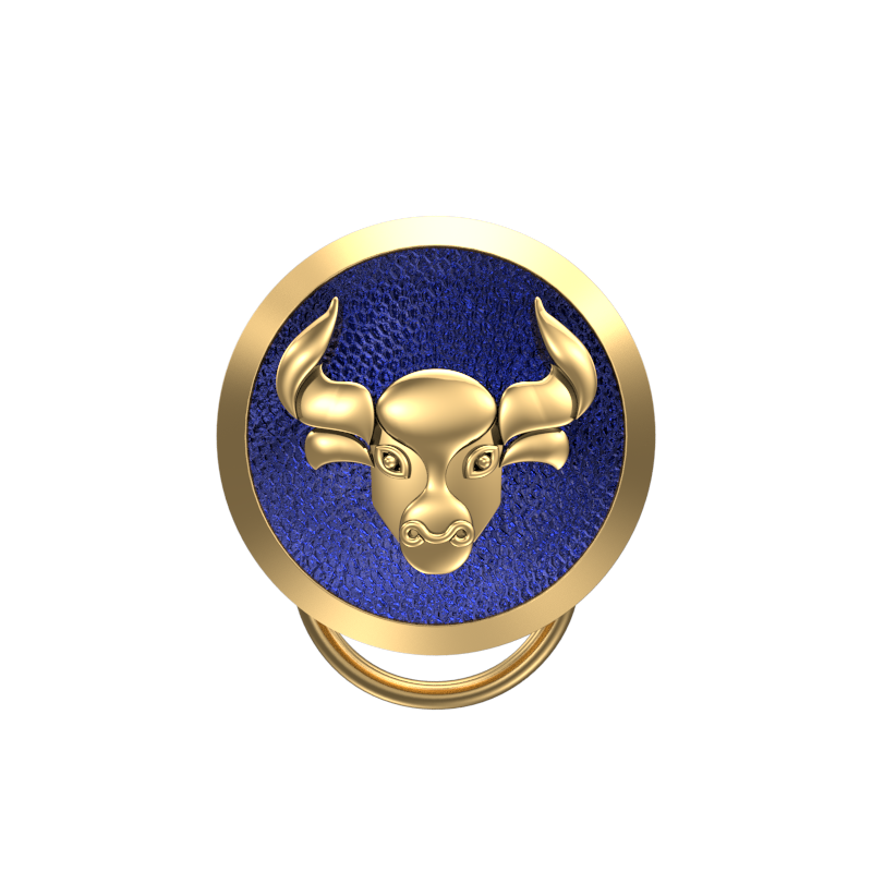 Taurus Zodiac, Constellation Button set with 18kt Gold Plating & Enamel on Brass.