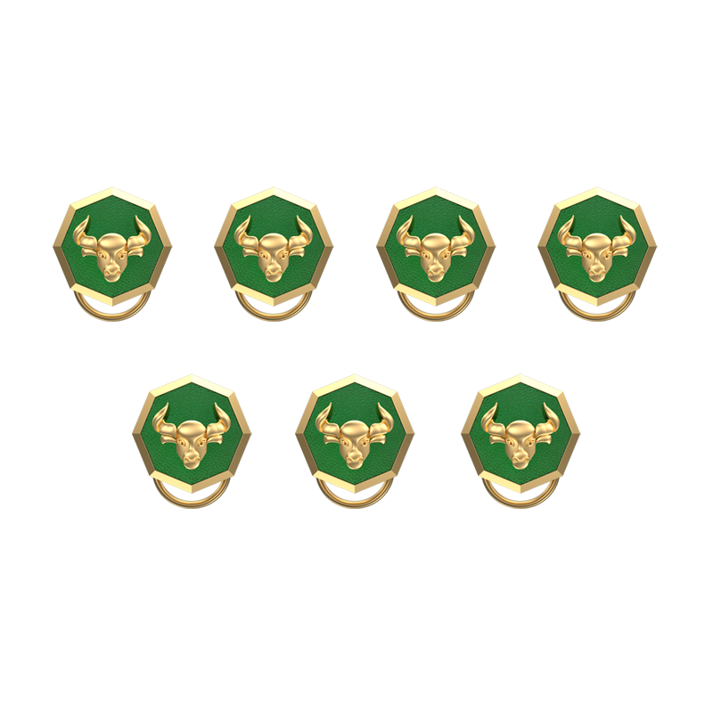 Taurus Zodiac, Constellation Button set with 18kt Gold Plating & Enamel on Brass.