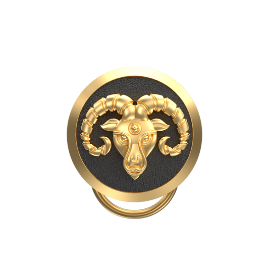 Aries Zodiac, Constellation Button set with 18kt Gold & Black Ruthenium Plating on Brass.