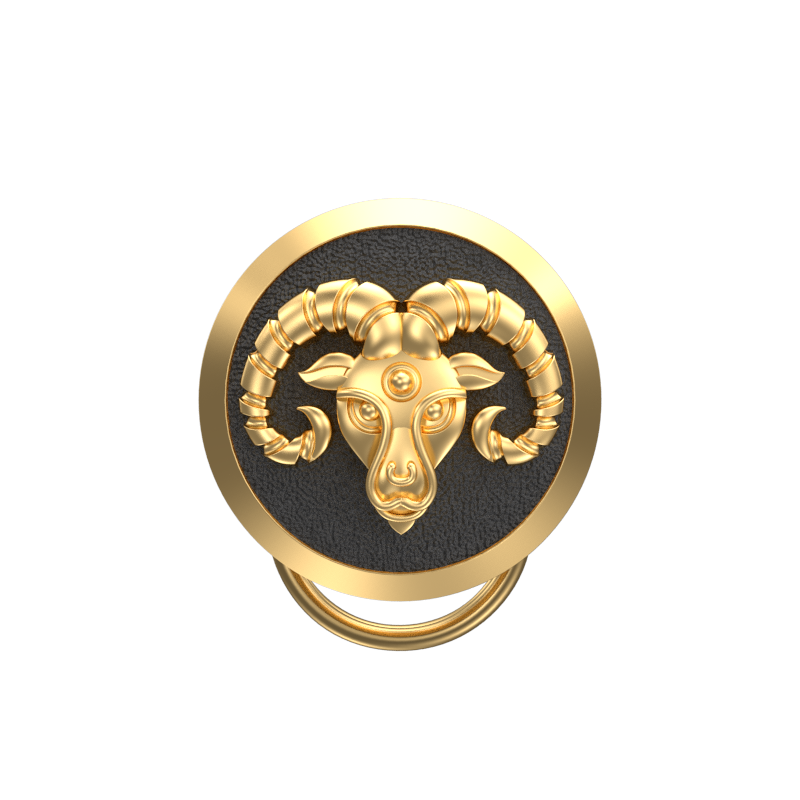 Aries Zodiac, Constellation Button set with 18kt Gold & Black Ruthenium Plating on Brass.