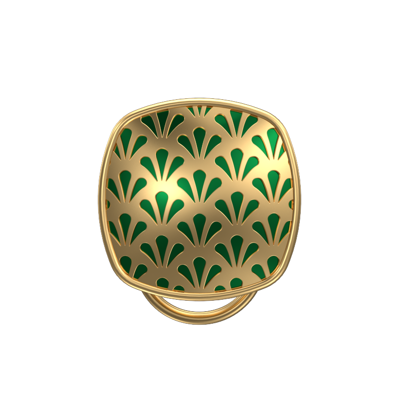 Bloom, Classic Button Set with 18kt Gold Plating and Enamel on Brass.