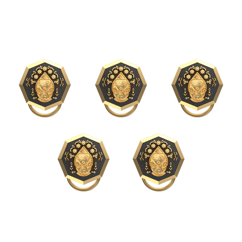 Virgo Zodiac Button set with 18kt Gold & Black Ruthenium Plating on Brass.