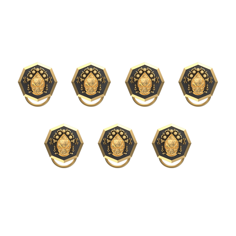 Virgo Zodiac Button set with 18kt Gold & Black Ruthenium Plating on Brass.