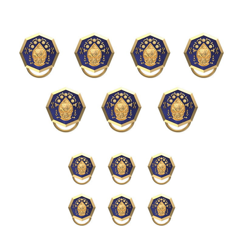 Virgo Zodiac Button set with 18kt Gold & Black Ruthenium Plating on Brass.