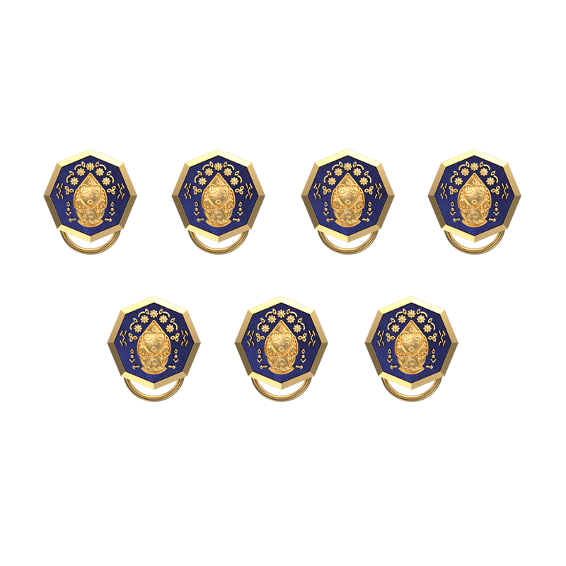 Virgo Zodiac Button set with 18kt Gold & Black Ruthenium Plating on Brass.