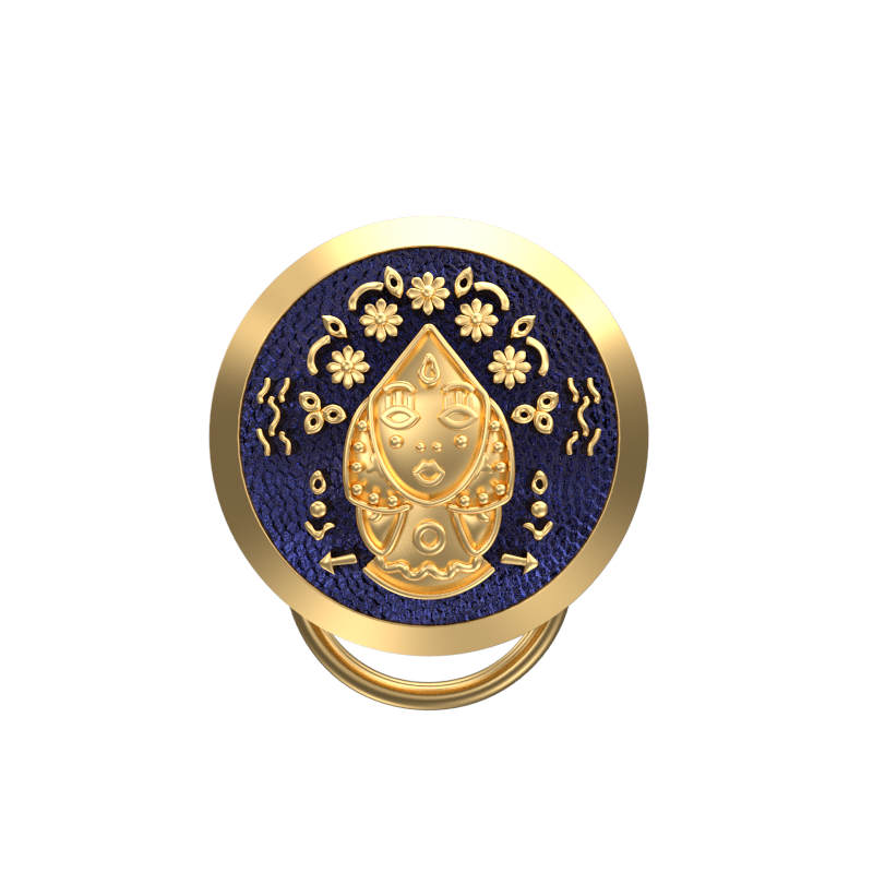 Virgo Zodiac Button set with 18kt Gold & Black Ruthenium Plating on Brass.