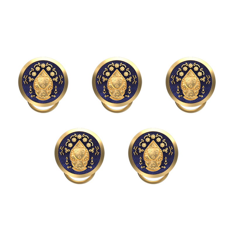 Virgo Zodiac Button set with 18kt Gold & Black Ruthenium Plating on Brass.