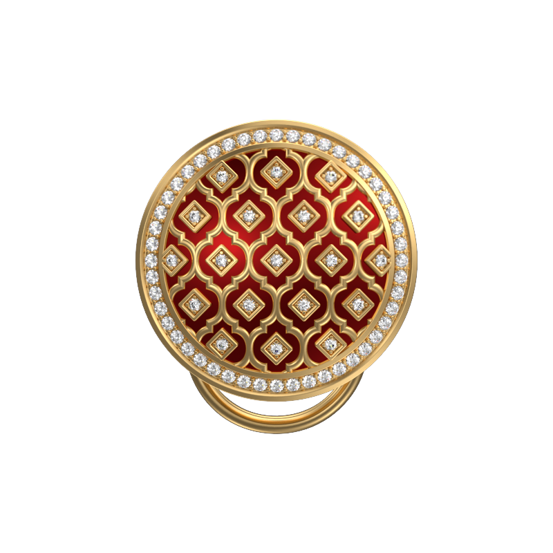 Ornate Luxe, Classic Button Set with CZ Diamonds, 18kt Gold Plating and Enamel on Brass.