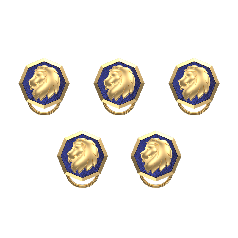 Leo Zodiac Button set with 18kt Gold & Black Ruthenium Plating on Brass.