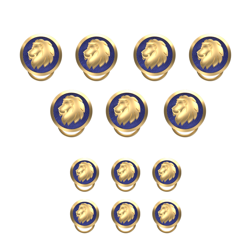 Leo Zodiac Button set with 18kt Gold & Black Ruthenium Plating on Brass.