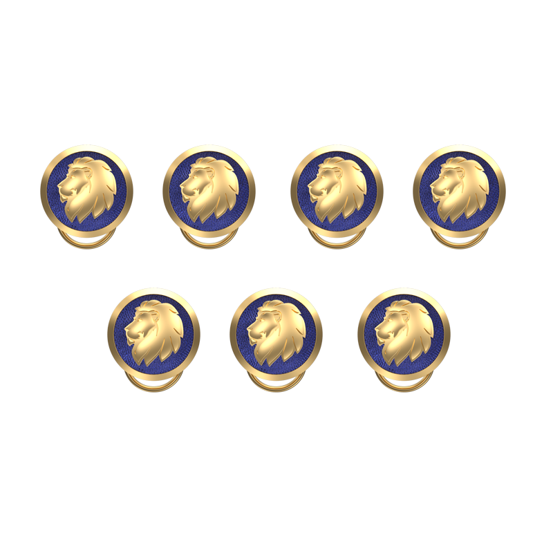 Leo Zodiac Button set with 18kt Gold & Black Ruthenium Plating on Brass.