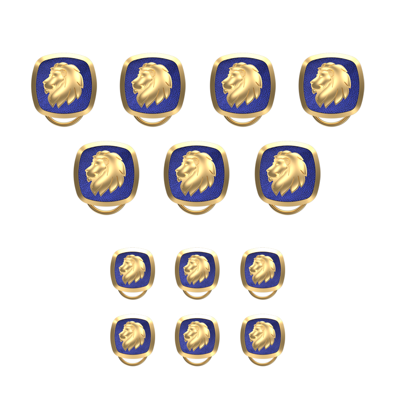 Leo Zodiac Button set with 18kt Gold & Black Ruthenium Plating on Brass.