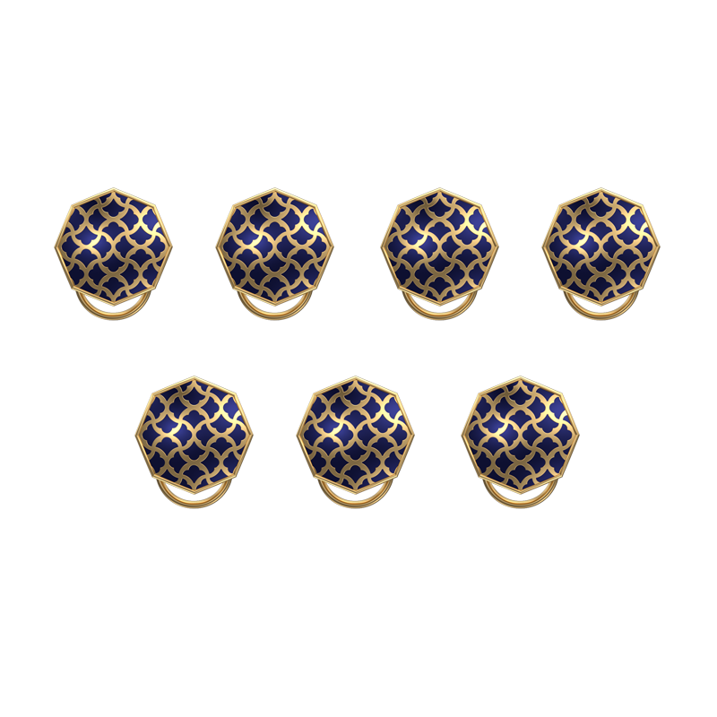 Enchanted, Classic Button Set with 18kt Gold Plating and Enamel on Brass.