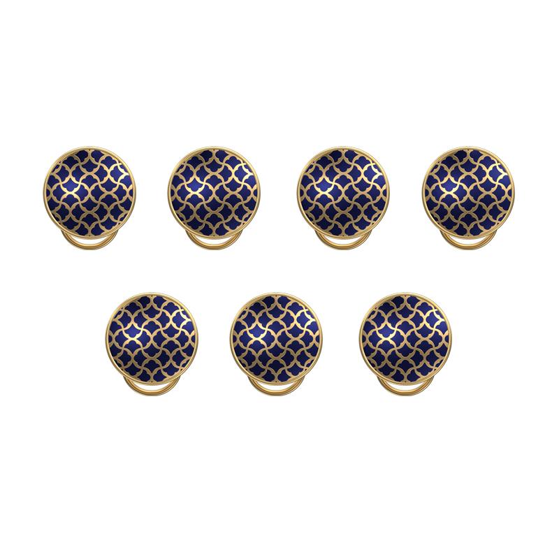 Enchanted, Classic Button Set with 18kt Gold Plating and Enamel on Brass.