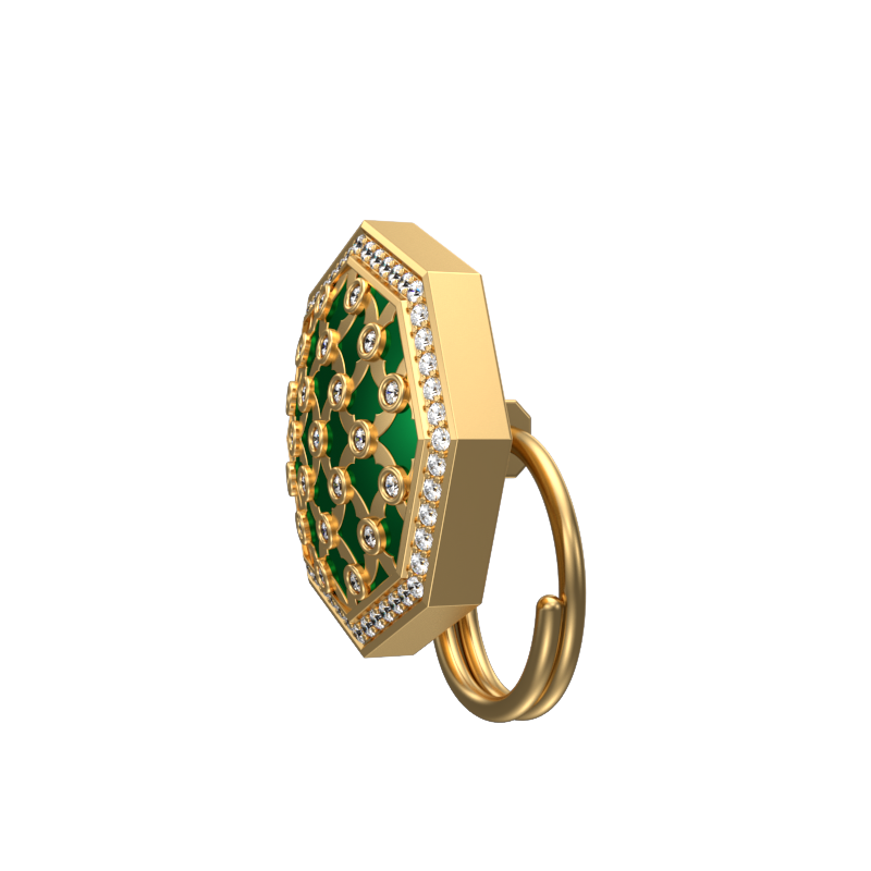 Enchanted Luxe, Classic Button Set with CZ Diamonds, 18kt Gold Plating and Enamel on Brass.