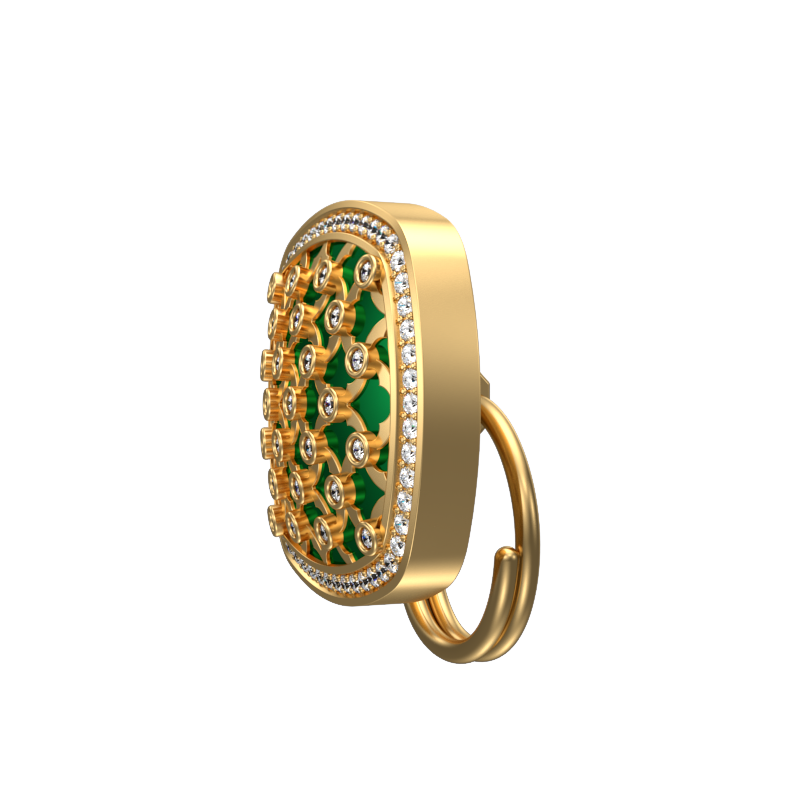 Enchanted Luxe, Classic Button Set with CZ Diamonds, 18kt Gold Plating and Enamel on Brass.