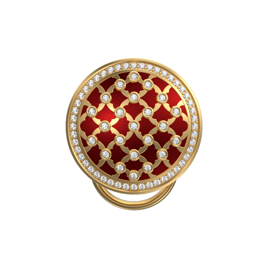 Enchanted Luxe, Classic Button Set with CZ Diamonds, 18kt Gold Plating and Enamel on Brass.