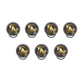 Capricorn Zodiac Button set with CZ Diamonds, 18kt Gold & Black Ruthenium plating on Brass.