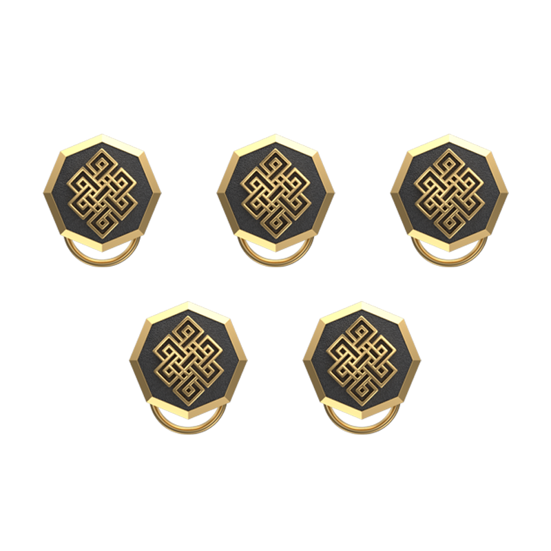 Infinity , Spiritual Button set with 18kt Gold & Black Ruthenium Plating on Brass.