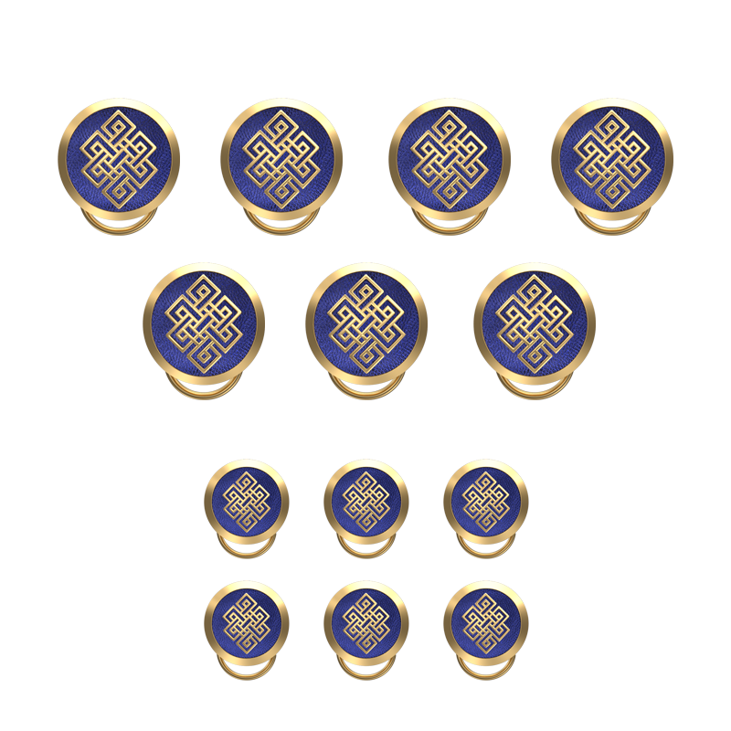 Infinity , Spiritual Button set with 18kt Gold & Black Ruthenium Plating on Brass.