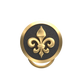 Fleur di lis , Spiritual Button set with 18kt Gold & Black Ruthenium Plating on Brass.