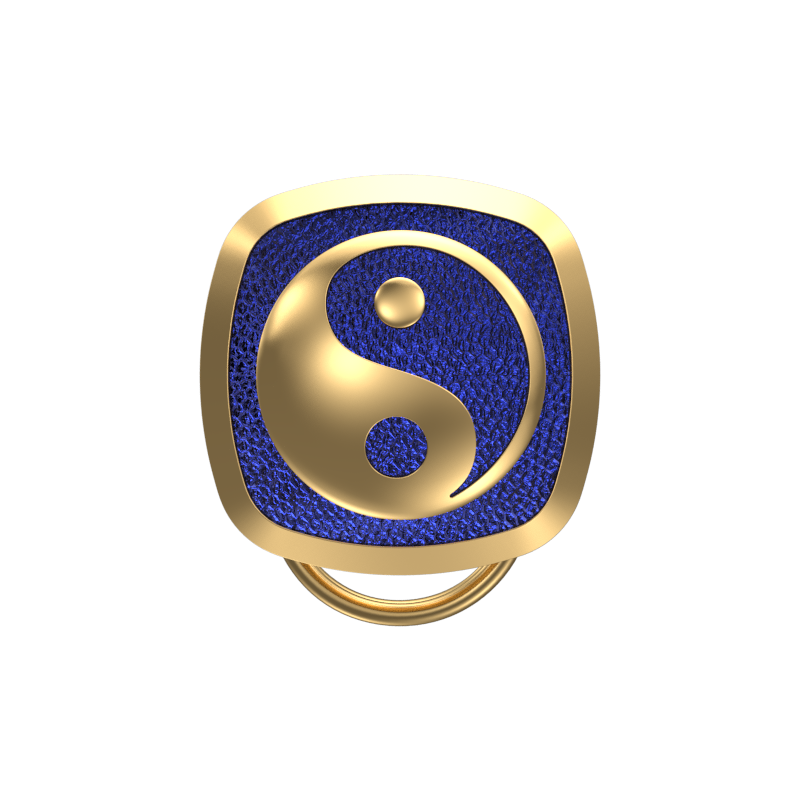 Ying Yang , Spiritual Button set with 18kt Gold Plating & Enamel on Brass.