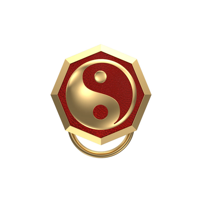 Ying Yang , Spiritual Button set with 18kt Gold Plating & Enamel on Brass.
