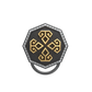 Power  Luxe, Spiritual Button set with CZ Diamonds, 18kt Gold & Black Ruthenium Plating on Brass.